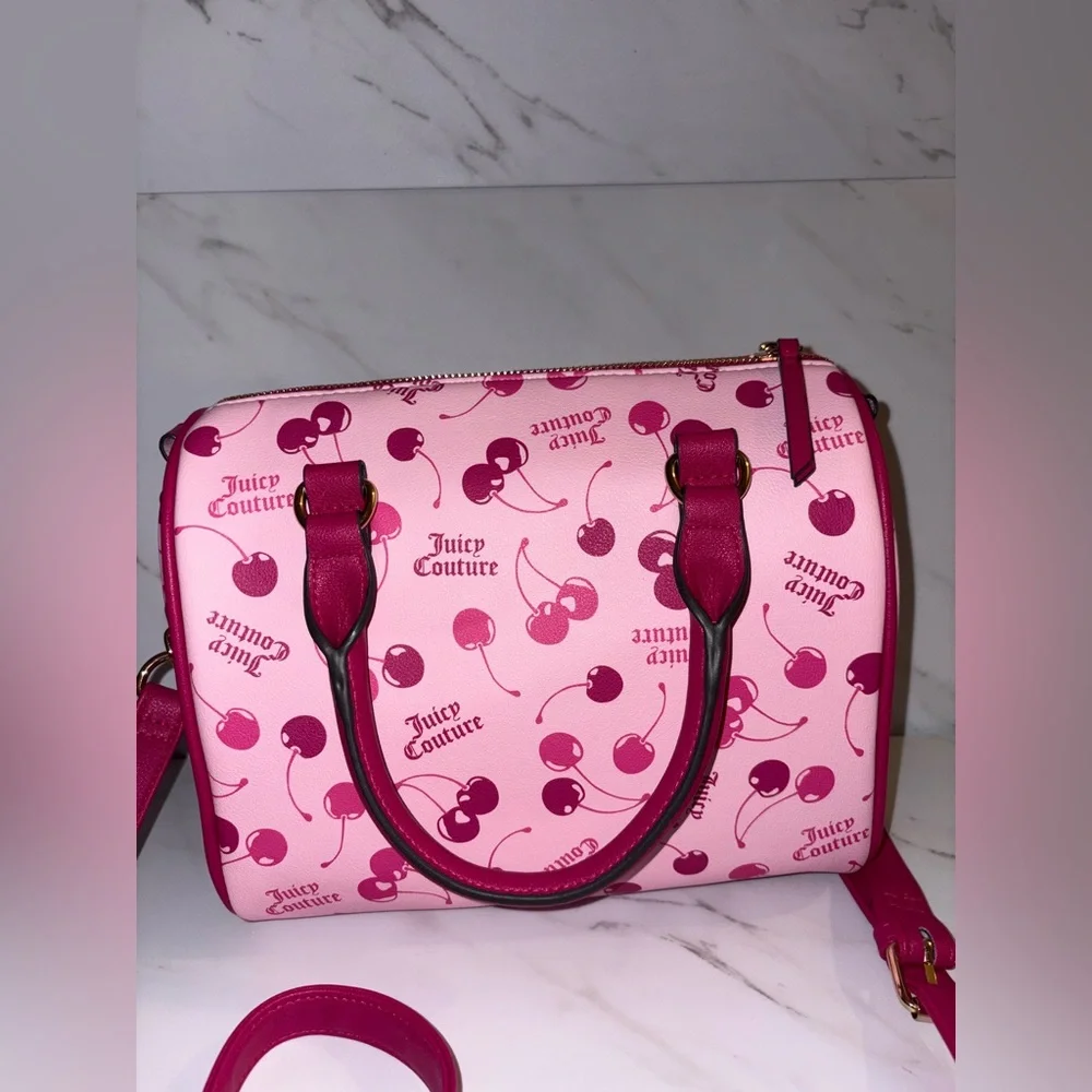 JUICY COUTURE CHERRY ON TOP SATCHEL -Pink - Picture 3 of 9